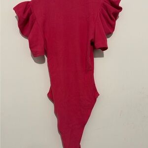 Ruffled Sleeve Pink Bodysuit